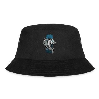 Celestial Beauty: Blue-Eyed Pegasus feathered hors - Bucket Hat - black - Front - Lela (165cm)