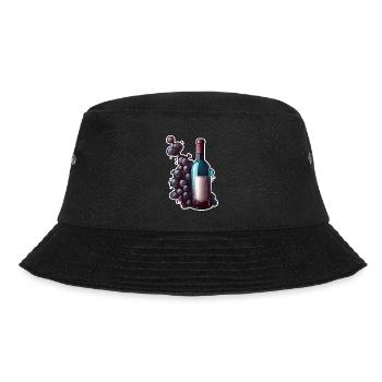 Wine / Grapes / Alcohol / Drink / Enjoy - Bucket Hat - black - Front - Lela (165cm)