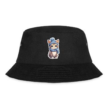 Cute kitten in the snow - Bucket Hat - black - Front - Lela (165cm)