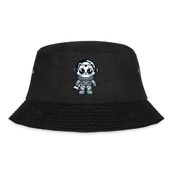 Cute Cat Astronaut - Bucket Hat - Schwarz - Vorne - Lela (165cm)