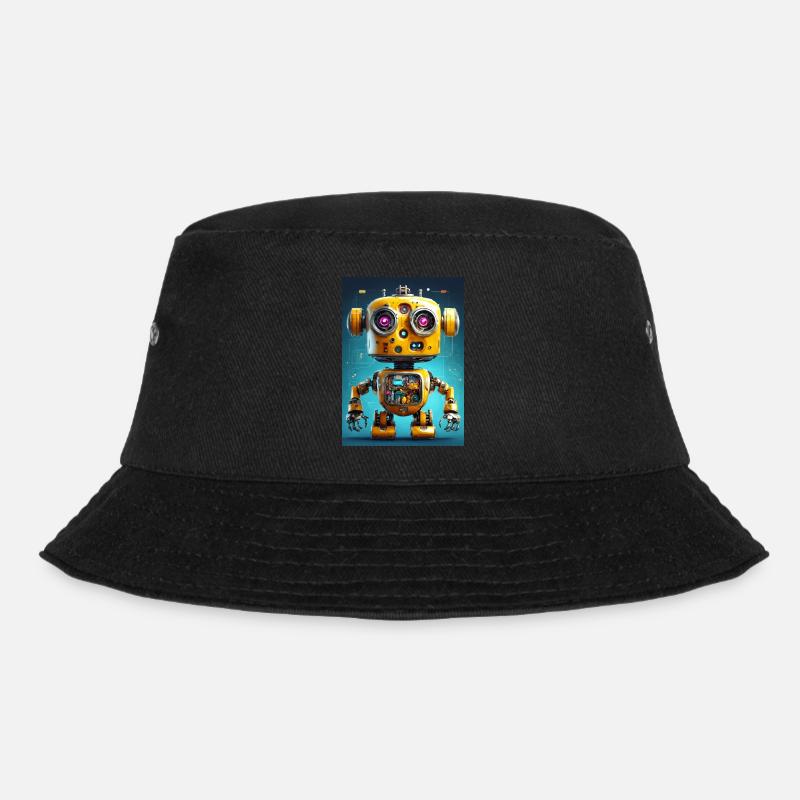 Metall-Roboter-Roboter - Bucket Hat - Schwarz