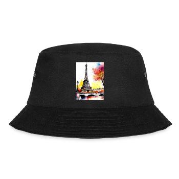 Eiffelturm im Herbst Aquarell - Bucket Hat - Schwarz - Vorne - Lela (165cm)