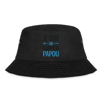 Ich bin ein Super-Papua - Papua-Humor Lustiges Geschenk - Bucket Hat - Schwarz - Vorne - Lela (165cm)