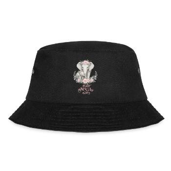 Best Mom Ever Elephant Floral Crown Motherhood - Bucket Hat - Schwarz - Vorne - Lela (165cm)