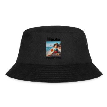 Malle Heute trinke ich - Bucket Hat - Schwarz - Vorne - Lela (165cm)