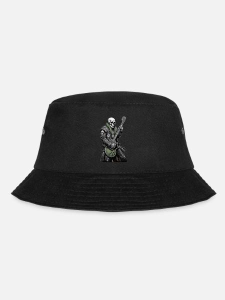 Skull Heavy Metal Guitariste vert Cheveux - Bob - noir