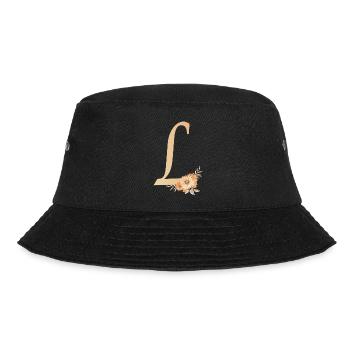Letter L with flowers - Bucket Hat - black - Front - Lela (165cm)