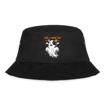 Ghost Cow Moo I Mean Boo Pumpkin Moon Halloween - Bucket Hat - black - Front - Lela (165cm)