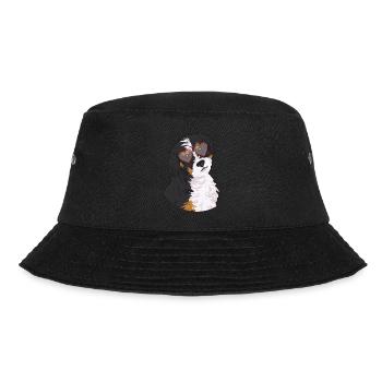 Bernedoodle Dog - Bucket Hat - black - Front - Lela (165cm)