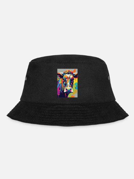 Cow skull colorful - Bucket Hat - black
