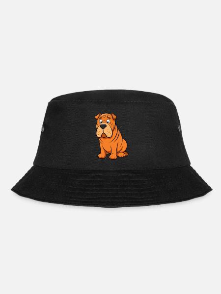 Worried Shar Pei Falten Augenbrauen-Kunstwerk - Bucket Hat - Schwarz