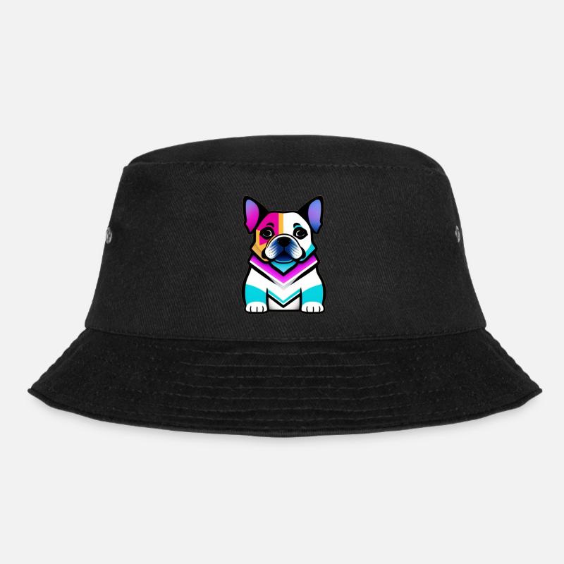 Abstrakter Mopshund - Bucket Hat - Schwarz