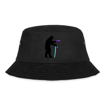 Opa Räuber Silhouette mit Gehstock und Pistole - Bucket Hat - Schwarz - Vorne - Lela (165cm)