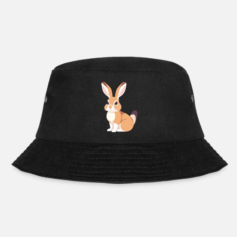 Bunny with long ears, cute rabbit - Bucket Hat - black