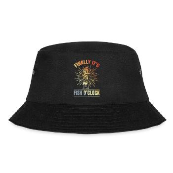 Finally It's Fish Clock - Bucket Hat - black - Front - Lela (165cm)