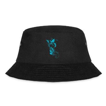 Blue ornamental pattern - Bucket Hat - black - Front - Lela (165cm)