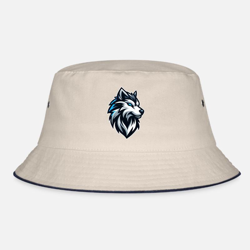 Wolf Illustration Emblem Bucket Hat