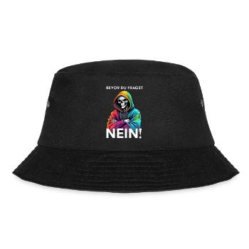 Bevor du fragst NEIN Lustiger Spruch - Bucket Hat - Schwarz - Vorne - Lela (165cm)