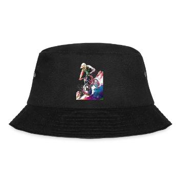Mountainbiker Sport Kunst #sport #bike - Bucket Hat - Schwarz - Vorne - Lela (165cm)