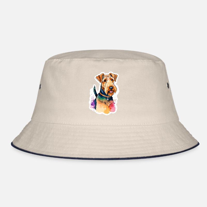 Airedale Terrier Wasserfarben Bucket Hat