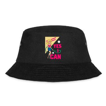 Golfball und Gartenschlauch saugen - Bucket Hat - Schwarz - Vorne - Lela (165cm)