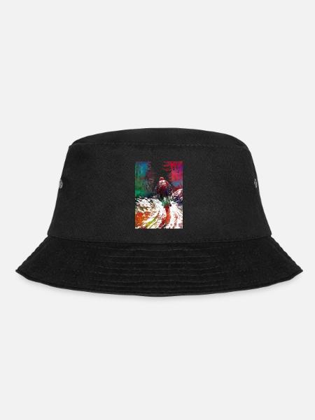 Mountainbiker Sport Kunst - Bucket Hat - Schwarz