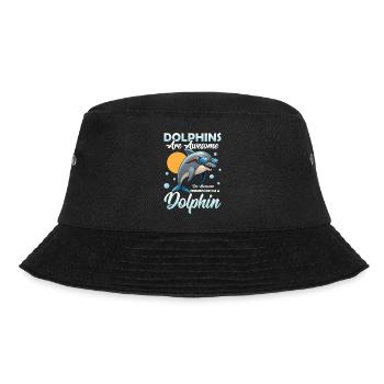 Dolphins Are Awesome Marine Biology Beach Vacation - Bucket Hat - black - Front - Lela (165cm)
