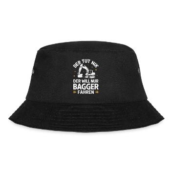 Excavator Driver Construction Worker Construction Site Construction Machine - Bucket Hat - black - Front - Lela (165cm)