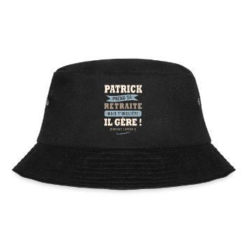 Patrick humour retraite cadeau retraité - Bob - noir - Devant - Lela (165cm)