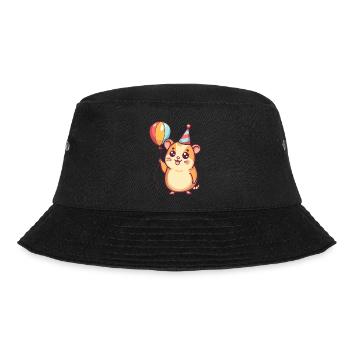 Hamster Geburtstag Comic - Bucket Hat - Schwarz - Vorne - Lela (165cm)