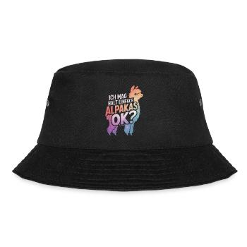 Alpaka Llama - Bucket Hat - Schwarz - Vorne - Lela (165cm)