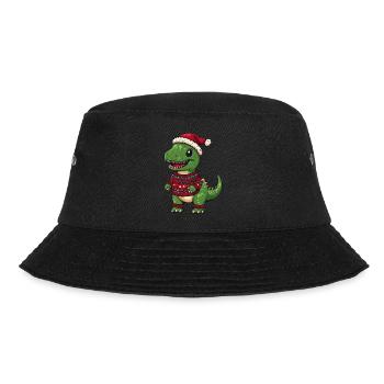 Dinosaur T-Rex Christmas Comic - Bucket Hat - black - Front - Lela (165cm)