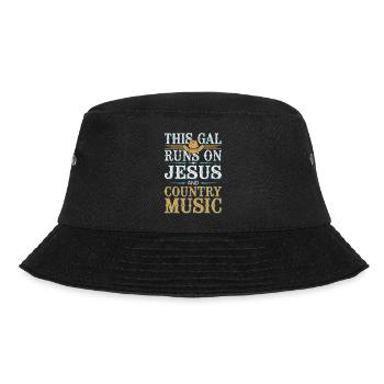 Glauben und Country vereint - Bucket Hat - Schwarz - Vorne - Lela (165cm)