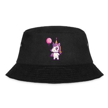 Unicorn Birthday Comic Cute - Bucket Hat - black - Front - Lela (165cm)