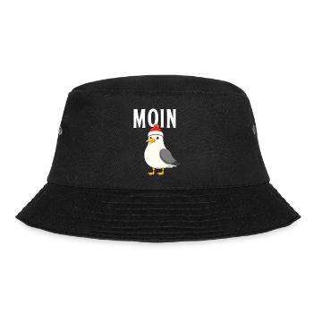 Moin Möwe Dart - Bucket Hat - Schwarz - Vorne - Lela (165cm)