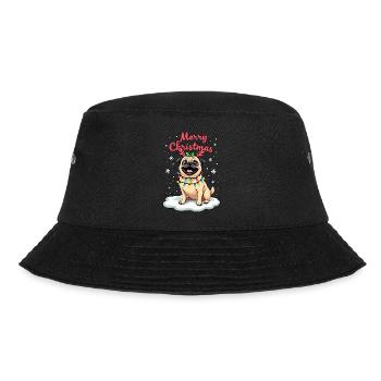 Pug as Santa Claus - Bucket Hat - black - Front - Lela (165cm)