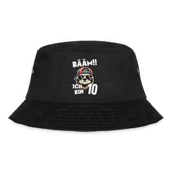 BÄÄM Ich Bin 10 Geburtstag Faultier - Bucket Hat - Schwarz - Vorne - Lela (165cm)