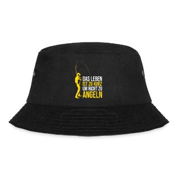 Das Leben Ist Zu Kurz Um Nicht Zu Angeln - Bucket Hat - Schwarz - Vorne - Lela (165cm)