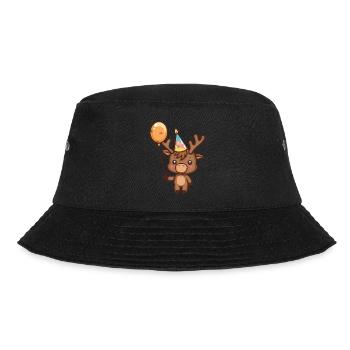 Elch Geburtstag Comic Süß - Bucket Hat - Schwarz - Vorne - Lela (165cm)