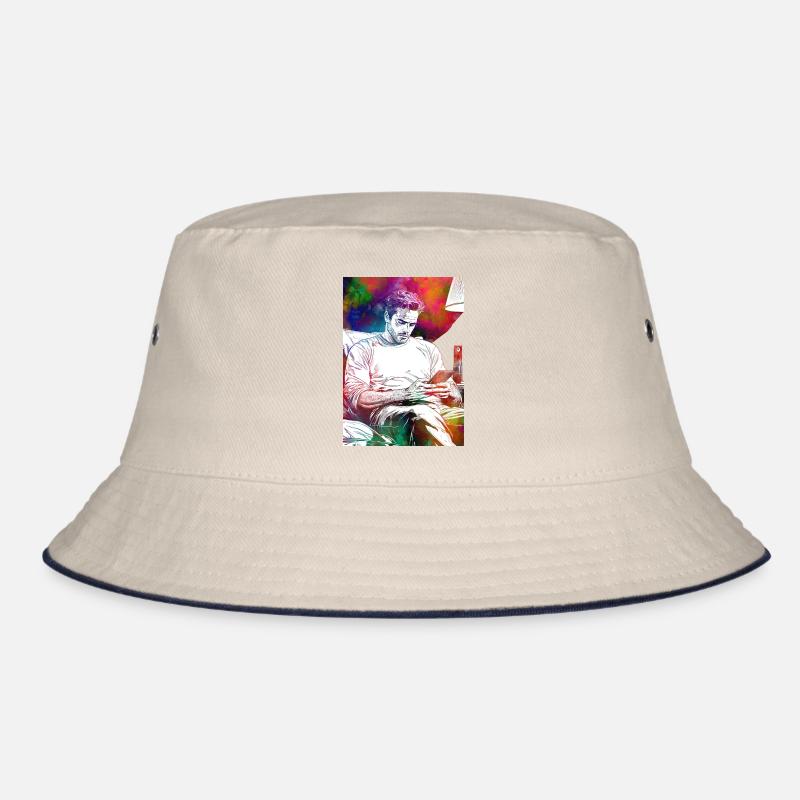 Man life with smartphone Bucket Hat