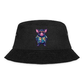 Schwein Sommer Wildschwein - Bucket Hat - Schwarz - Vorne - Lela (165cm)