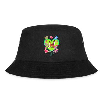 Retro Fox Foxes Vintage 80s 90s Vixen - Bucket Hat - black - Front - Lela (165cm)