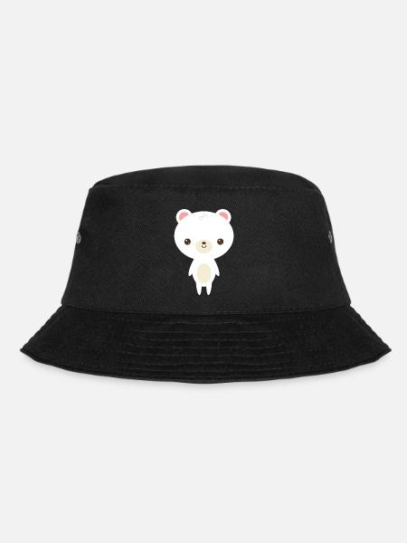 cute polar bear - Bucket Hat - black