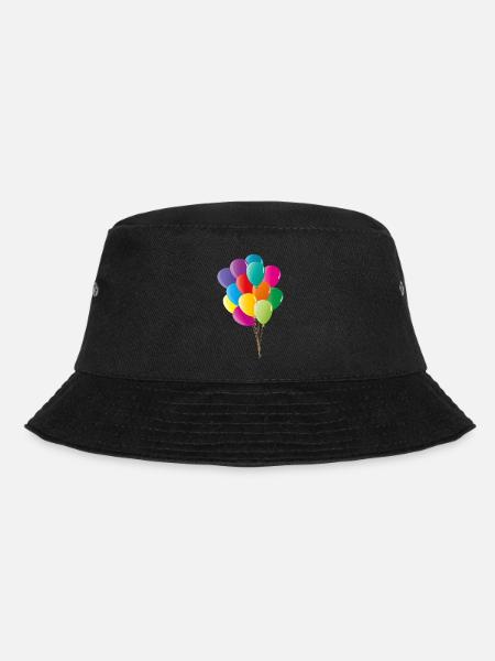 Fröhliche bunte Luftballons in kräftigen Farben - Bucket Hat - Schwarz