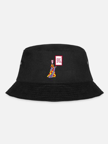 Fox Kitsune Manga - Bucket Hat - Schwarz