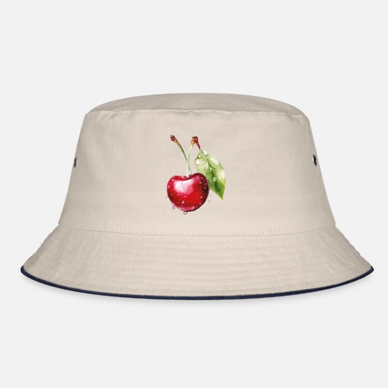 Fruchtige Kirsche mit Wassertröpfchen Bucket Hat