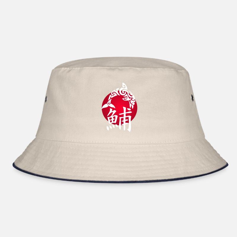 Weißer Delfin und rote Sonne Bucket Hat