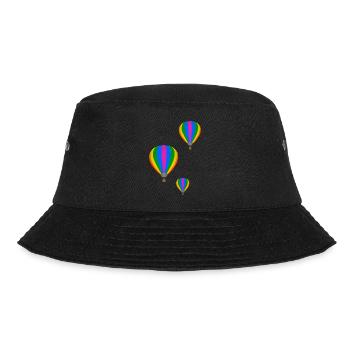Fliegende Heißluftballons - Bucket Hat - Schwarz - Vorne - Lela (165cm)