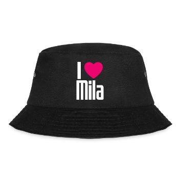 I Love Mila Pinkes Herz Ich liebe Mila - Bucket Hat - Schwarz - Vorne - Lela (165cm)