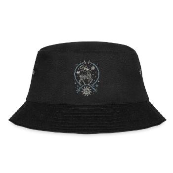 Yule Deer with Sun, Moon and Antlers - Bucket Hat - black - Front - Lela (165cm)
